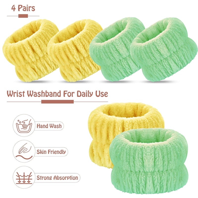 Darfukei Wrist Bands for Washing Face, 4pcs Spa Face Washing Wristbands, Microfiber Arm Wrist Towels, Absorbent Wash Wristbands for Woman Men, Prevent Water from Spilling Down Your Arms - Image 2
